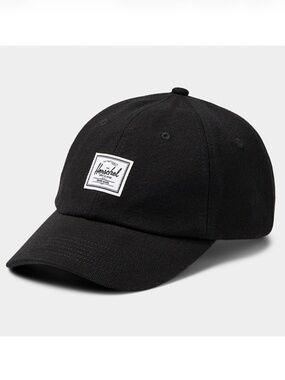Herschel black Sylas 100% cotton baseball cap hat NWT